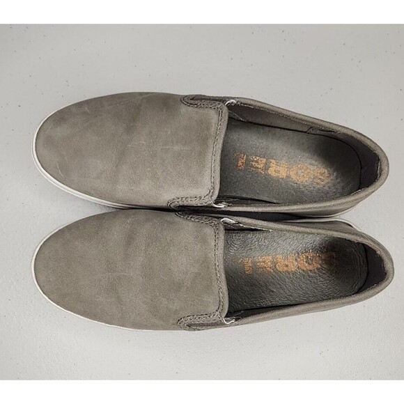 Sorel Campsneak Gray Suede Leather Slip On Flats Loafers Sneakers Women’s Size 7 - Picture 3 of 8